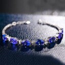 Ladies' Chain Bracelet with Blue Stones P168 3