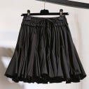 Ladies' Chiffon Mini Skirt with High Waist Flared Cut with Rich Ruffles Elastic Waistband with Drawstring and Gathered Ruffle 1