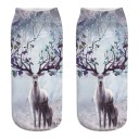 Ladies' Christmas Socks with 3D Deer Print 2