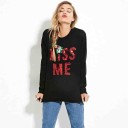 Ladies' Christmas Sweater KISS ME - Black 2