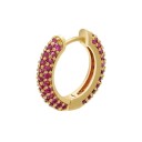 Ladies' Circular Earring with Zirconia Around the Edge Clasp Fastening Costume Jewellery Sparkling Accessory for Everyday and Festive Wear 2
