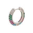 Ladies' Circular Earring with Zirconia Around the Edge Clasp Fastening Costume Jewellery Sparkling Accessory for Everyday and Festive Wear 10