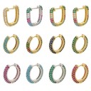 Ladies' Circular Earring with Zirconia Around the Edge Clasp Fastening Costume Jewellery Sparkling Accessory for Everyday and Festive Wear 14