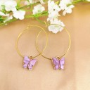 Ladies' Circular Earrings with Butterfly C1093 24