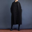 Ladies' Coat with Buttons on the Back - Black 2