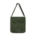 Ladies' Corduroy Shoulder Bag with Front Pockets and Strap with Metal Buckle Soft Handbag for Everyday Use 38 x 33 x 11 cm 1
