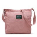 Ladies' Corduroy Shoulder Bag with Wide Strap and Large Front Pocket Soft Bag for the City and School 34 x 37 cm 3