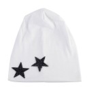 Ladies' Cotton Beanie Hat Decorated with Two Sparkling Stars at the Edge Loose Draping Fit Head Size 54 to 59 cm 21