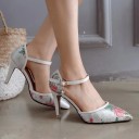 Ladies' Court Shoes with Floral Pattern 9