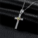 Ladies' Cross Pendant with Heart 3