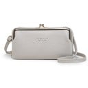 Ladies' crossbody bag in the shape of a wallet Ball clasp with a gold frame Thin shoulder strap Grainy PU leather 20 x 10 x 6 cm 7