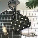 Ladies' crossbody bag with a rigid plastic shell and diamond pattern print Zip around Long strap and handle 17.5 x 10.5 x 7 cm 2