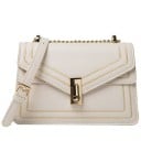 Ladies' crossbody bag with an envelope flap and contrasting stitching Chain strap with buckle Metal fastening PU leather 21 x 14 x 7.5 cm 4
