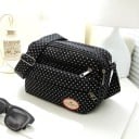 Ladies' Crossbody Bag with Polka Dot Pattern Main Compartment and Front Zip Pockets Adjustable Strap Nylon and Polyester 29 x 17 x 6 cm 1