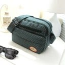 Ladies' Crossbody Bag with Polka Dot Pattern Main Compartment and Front Zip Pockets Adjustable Strap Nylon and Polyester 29 x 17 x 6 cm 4