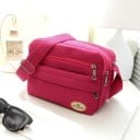Ladies' Crossbody Bag with Polka Dot Pattern Main Compartment and Front Zip Pockets Adjustable Strap Nylon and Polyester 29 x 17 x 6 cm 7