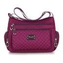 Ladies' Crossbody Bag with Quilted Front Panel Multiple Zip Pockets Nylon and Polyester 27 x 19 x 10 cm For Everyday Use 3
