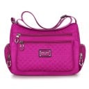 Ladies' Crossbody Bag with Quilted Front Panel Multiple Zip Pockets Nylon and Polyester 27 x 19 x 10 cm For Everyday Use 4