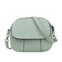 Ladies' Crossbody Bag with Rounded Shape Front Flap and Decorative Stitching Top Zip Strap with Carabiners PU Leather 19 x 16 x 9 cm 6
