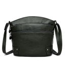 Ladies' crossbody bag with several zip pockets Rounded shape Adjustable shoulder strap Decorative metal pendant 24 x 22 x 11 cm 5