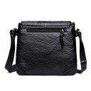 Ladies' crossbody bag with tassel Small bag made of synthetic leather with flap and zip Soft crinkled surface 24 x 22 x 6 cm 3