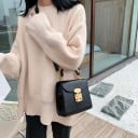 Ladies' Crossbody Bag with Top Handle Square Shape Crocodile Pattern Metal Fastening Removable Strap PU Leather Dimensions 17 x 17 x 8.5 cm 7