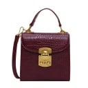 Ladies' Crossbody Bag with Top Handle Square Shape Crocodile Pattern Metal Fastening Removable Strap PU Leather Dimensions 17 x 17 x 8.5 cm 8