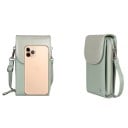 Ladies' Crossbody Handbag for Mobile Phone Front Compartment with Flap and Rear Zip Adjustable Detachable Strap PU Leather 10.5 x 4.5 x 18 8