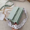 Ladies' crossbody handbag made of PU leather Flap and metal handle Strap with chain and buckle Carrying by hand or over the shoulder 6