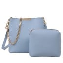 Ladies' Crossbody Handbag with Clutch Set of 2 Chain in Gold Colour and Long Strap PU Leather and Polyester Handbag 19 x 18 x 10 cm 3