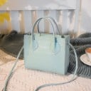 Ladies' Crossbody Handbag with Crocodile Pattern Square Handbag with Two Handles and Long Strap For Hand or Shoulder PU Leather 4