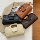 Ladies' Crossbody Handbag with Crocodile Pattern Top Handle and Chain Strap Carry in Hand or Over Shoulder PU Leather 26 x 17 x 6 cm 6