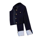 Ladies' Dark Blue Blazer with Pockets and Decorative Cuff Trim Elegant Plain Blazer with Buttons Cotton Polyester Spandex Acrylic 4