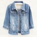 Ladies' Denim Jacket with Short Sleeves 1