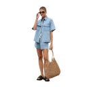 Ladies' Denim Shirt and Shorts Set 7