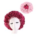 Ladies' Double-Layer Sleeping Cap Made of Smooth Shiny Polyester Gathered Edge Circumference Adjustable with Drawstring Universal Size 8