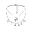 Ladies' Double Necklace with Butterflies 5