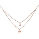 Ladies' Double Necklace with Heart G613 6