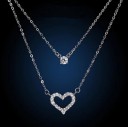 Ladies' Double Necklace with Heart 1