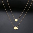 Ladies' Double Necklace with Pendants 4