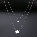 Ladies' Double Necklace with Pendants 2