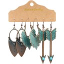 Ladies' Drop Earrings 3 Pairs 38