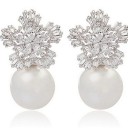Ladies' Drop Earrings Pearl G173 1