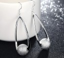 Ladies' Drop Earrings with a Ball 3