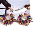 Ladies' Drop Earrings with Crystals G1352 1