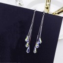 Ladies' Drop Earrings with Crystals G1365 5