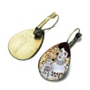 Ladies' Drop Earrings with Drawing 3