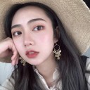 Ladies' Drop Earrings with Flowers G1359 4