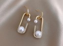 Ladies' Drop Earrings with Pearl and Zirconia G302 3