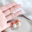 Ladies' Drop Earrings with Pearl G140 7